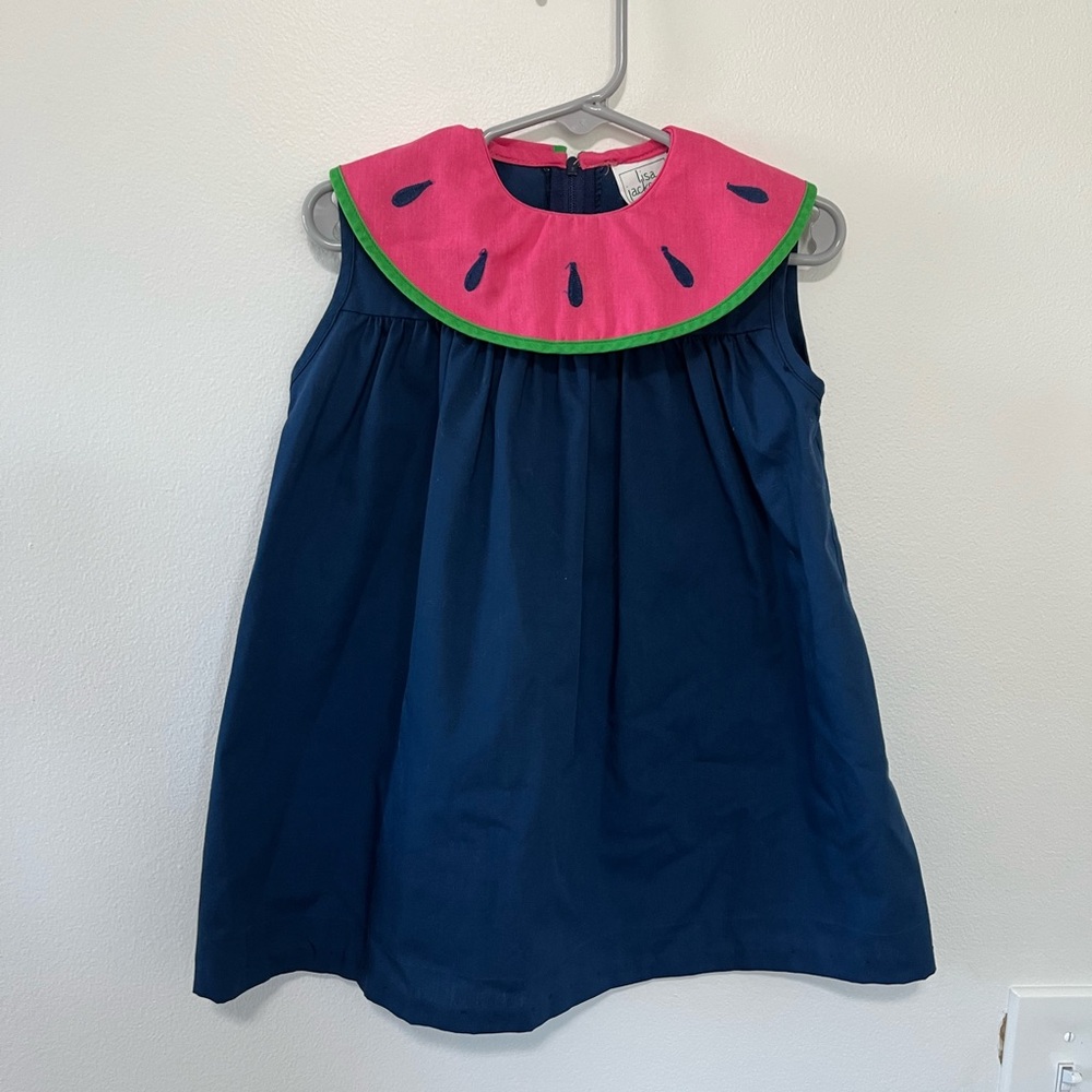 Vintage Rare Lisa Jackson Watermelon Collar Dress- 3T